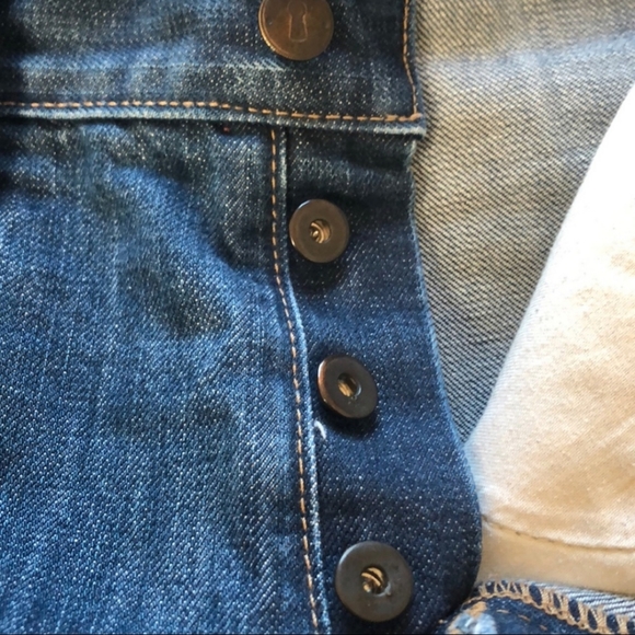 Them Atelier Button Fly Straight Leg Jeans 33 X 32 - Picture 6 of 9